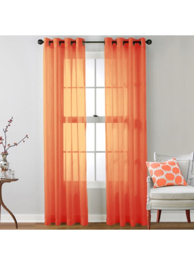 NIBEMINENT 2-Piece Polyester Window Curtain Orange 78.74x39.37inch - Image 4