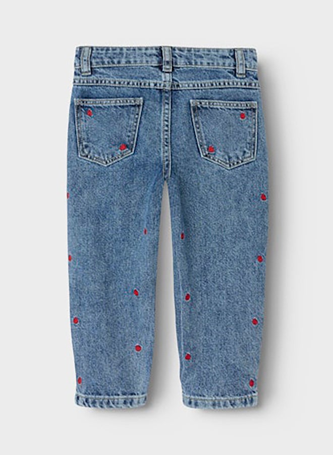 NAME IT Name It Mini Girls Bella Mom Embroided Jeans - Image 3