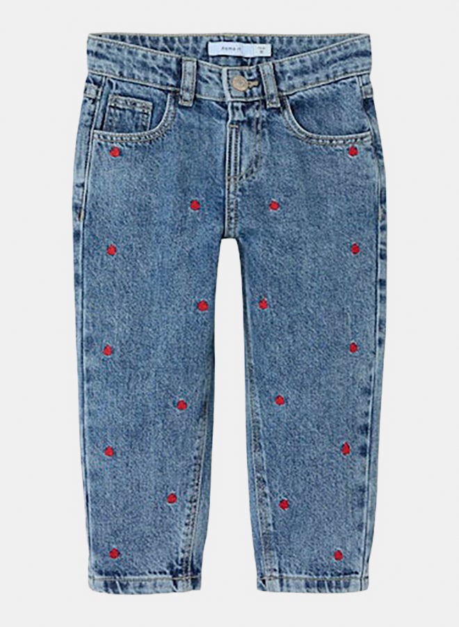 NAME IT Name It Mini Girls Bella Mom Embroided Jeans - Image 1