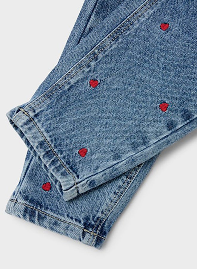 NAME IT Name It Mini Girls Bella Mom Embroided Jeans - Image 4