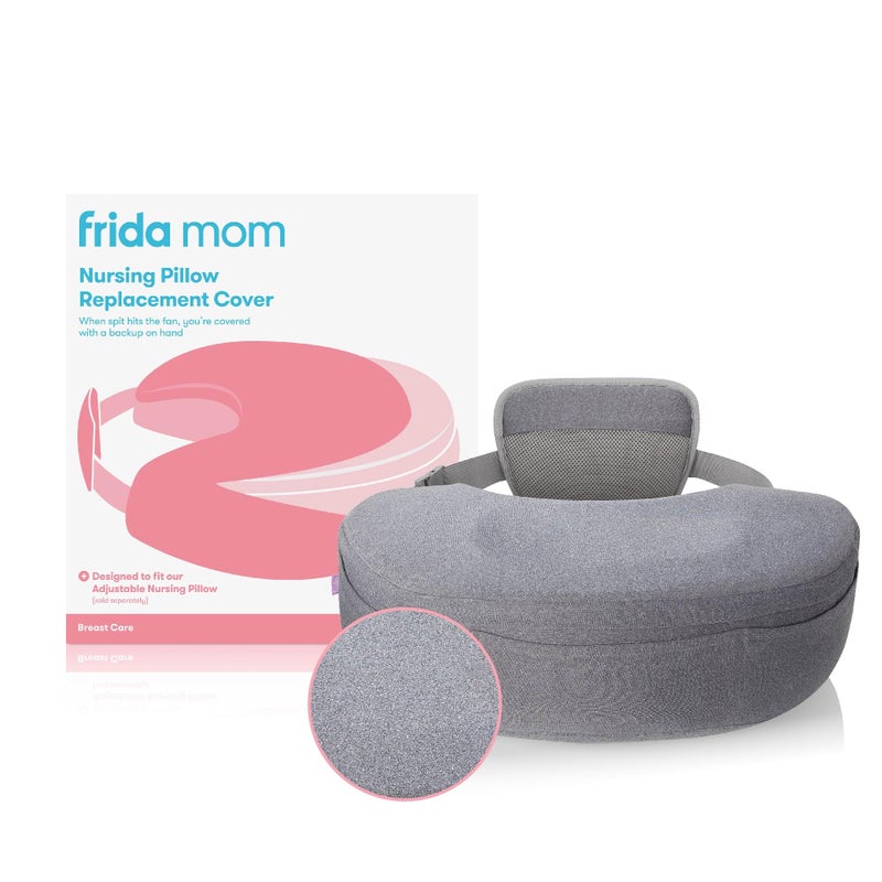 Frida Mom Nursing Pillow Cover, Easy-to-Clean Replacement Cover, Soft Fabric, Machine Washable, Gray - Image 1