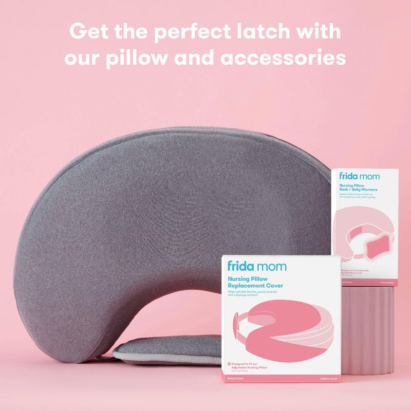 Frida Mom Nursing Pillow Cover, Easy-to-Clean Replacement Cover, Soft Fabric, Machine Washable, Gray - Image 5