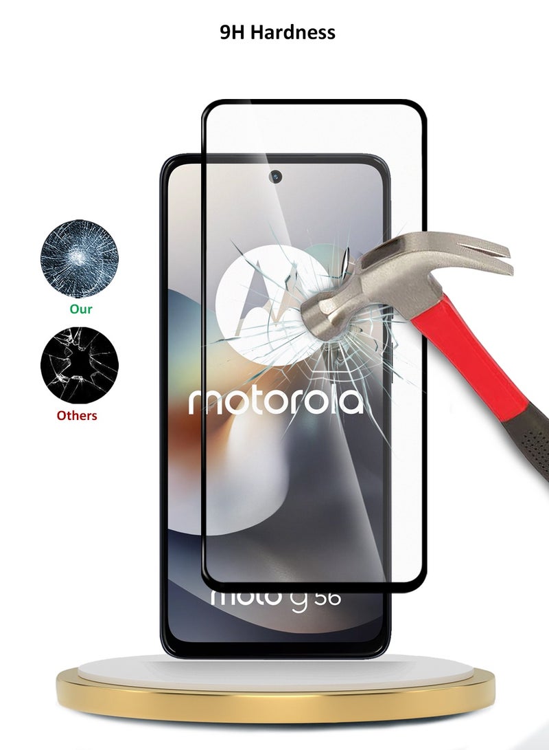 دبليو تيك حامية شاشة كاملة الغراء ومحكمة مع زجاج مقسى لجهاز موتورولا موتو G56 5G 2025 سلسلة Premium E2E (MSGECN) - شفاف/أسود - Image 3