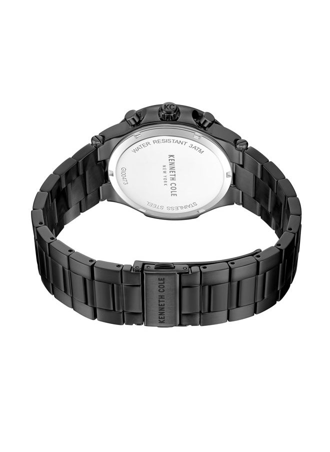 Kenneth Cole New York 45.5mm Chronograph Men's Watch with Black Stainless Steel Bracelet  - Image 3