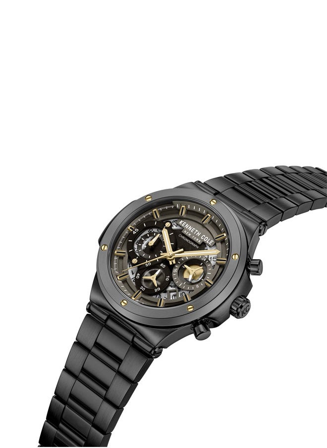 Kenneth Cole New York 45.5mm Chronograph Men's Watch with Black Stainless Steel Bracelet  - Image 2