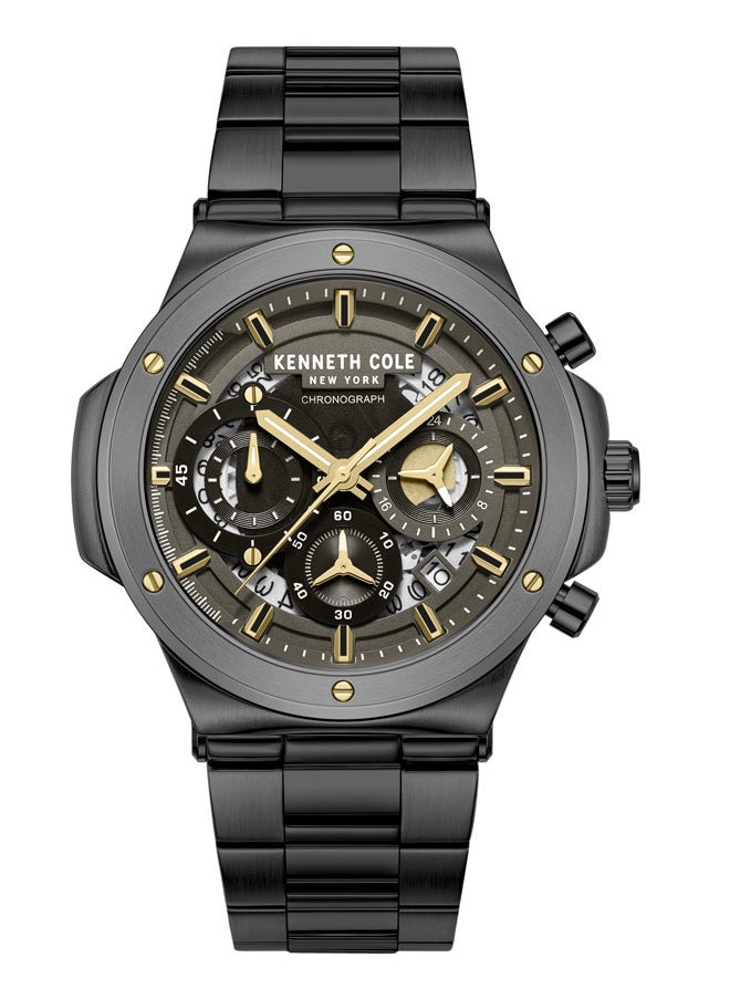 Kenneth Cole New York 45.5mm Chronograph Men's Watch with Black Stainless Steel Bracelet  - Image 1