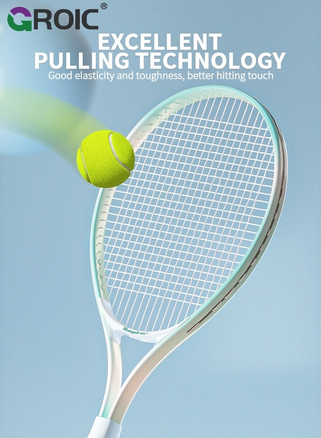 GROIC مجموعة مضارب تنس 27" - 2 مضرب تنس، 1 كرة مع حبل، 1 قاعدة مدرب و1 حقيبة تنس، مدرب تنس، معدات تدريب تنس، مجموعة تدريب مثالية للاعبين المبتدئين/المتوسطين - Image 3