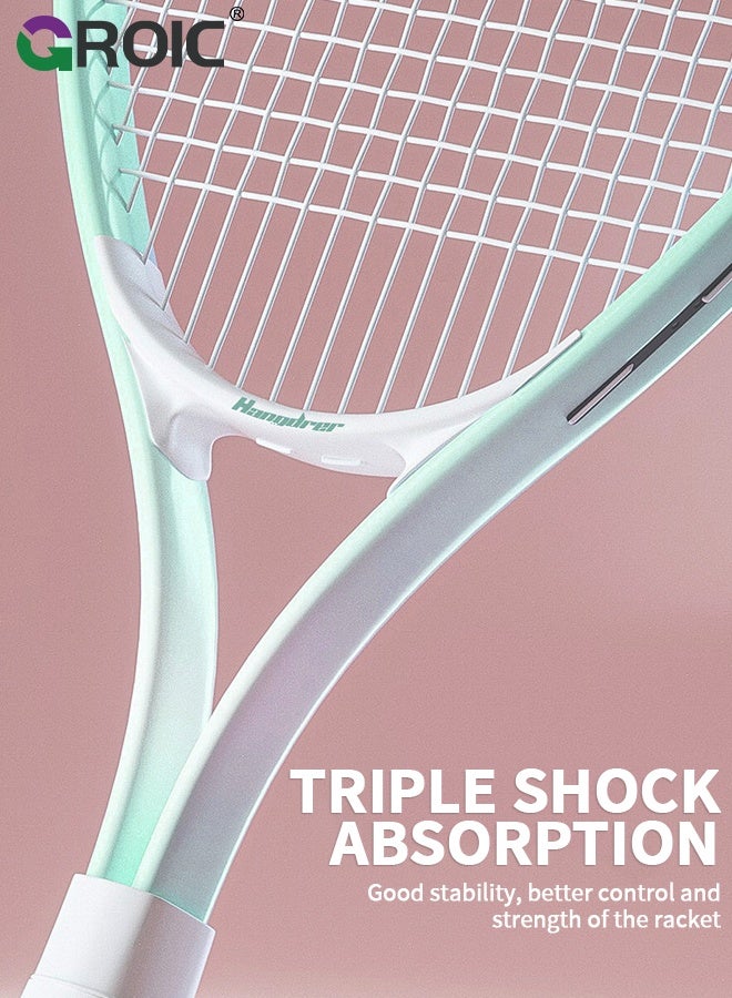GROIC مجموعة مضارب تنس 27" - 2 مضرب تنس، 1 كرة مع حبل، 1 قاعدة مدرب و1 حقيبة تنس، مدرب تنس، معدات تدريب تنس، مجموعة تدريب مثالية للاعبين المبتدئين/المتوسطين - Image 5