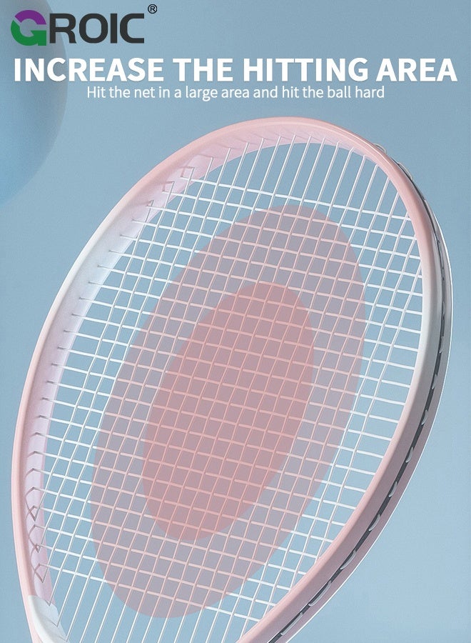 GROIC مجموعة مضارب تنس 27" - 2 مضرب تنس، 1 كرة مع حبل، 1 قاعدة مدرب و1 حقيبة تنس، مدرب تنس، معدات تدريب تنس، مجموعة تدريب مثالية للاعبين المبتدئين/المتوسطين - Image 4