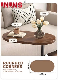 UNUNS Modern Side Coffee Table For Living room,Sofa,Corner,Bedside,Coffee Table For Living Room Bedroom Indoor And Out door Side Table With Metal Frame  - Image 4