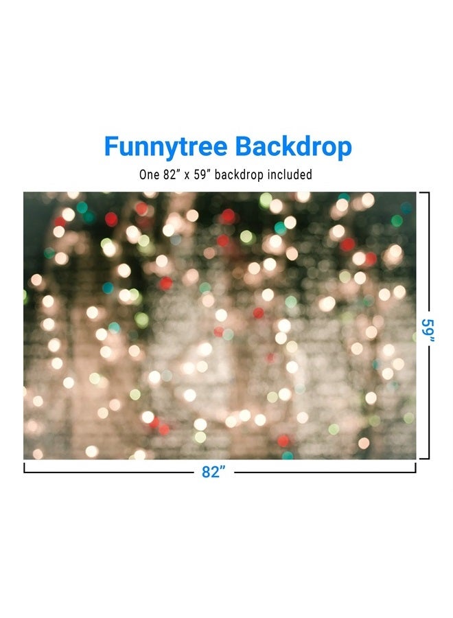 Funnytree 7x5ft Glitter Bokeh Halos Backdrop for Photography Winter Glow Sparkle Party Background Holiday Baby Bridal Shower Birthday Party Wedding Bright Selfie Banner Portrait Photo Booth Studio - Image 2