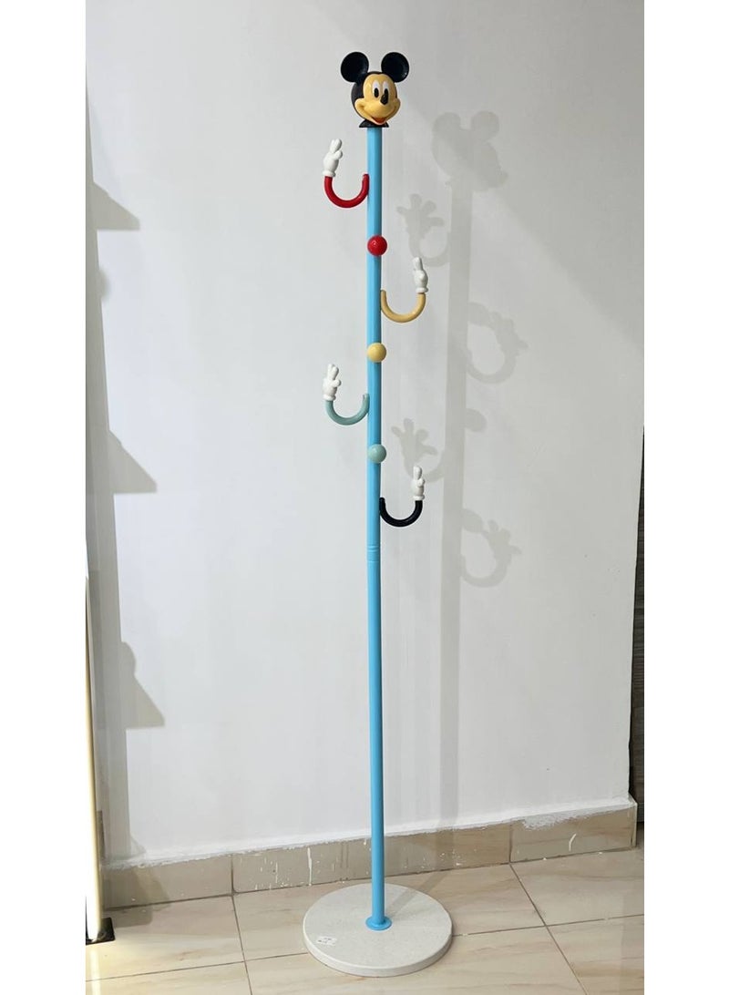 Disney A stylish clothes and bag rack Suitable for the entryway, bedroom, or nursery. Features colorful hooks for hanging clothes, bags, and hats. A practical and beautiful design that adds a touch of elegance to any space! Height: 168 cm Base: 30 cm Material: Metal Sturdy and stable on the floor - Image 1