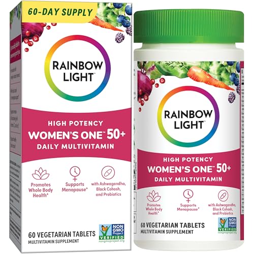 Rainbow Light Rainbow Light Multivitamin for Women 50 Vitamin C D Zinc Probiotics Womens One 50 Multivitamin Provides High Potency Immune Support NonGMO Vegetarian 60 Tablets