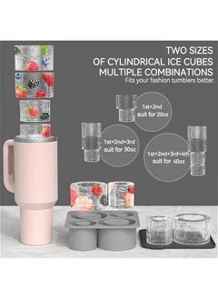 Generic Silicone Ice Cube Tray for Stanley cup Tumbler Cup Silicone Mug Ice Mold Ice Cube Mold Cooling Ice Making Mold for Freezer (Gray)  - Image 2