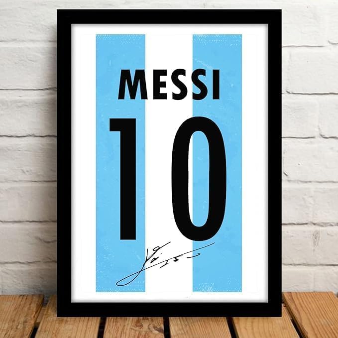 EMODA Messi Jersey Argentina Art Print Poster Unframed – Number 10 Football Wall Art for Fans & Home Decoration – Size: 24x30 cm - Image 2