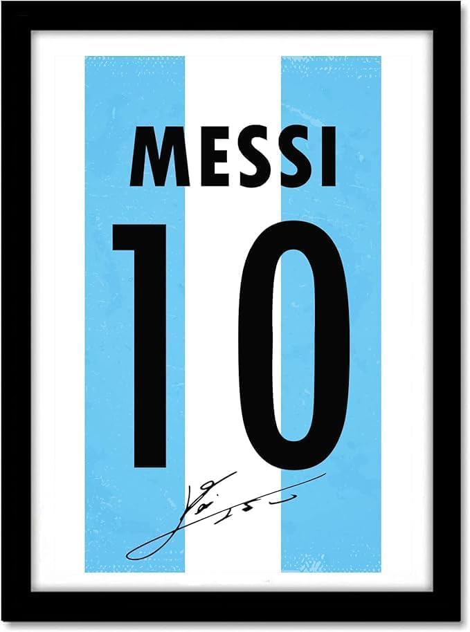EMODA Messi Jersey Argentina Art Print Poster Unframed – Number 10 Football Wall Art for Fans & Home Decoration – Size: 24x30 cm - Image 1