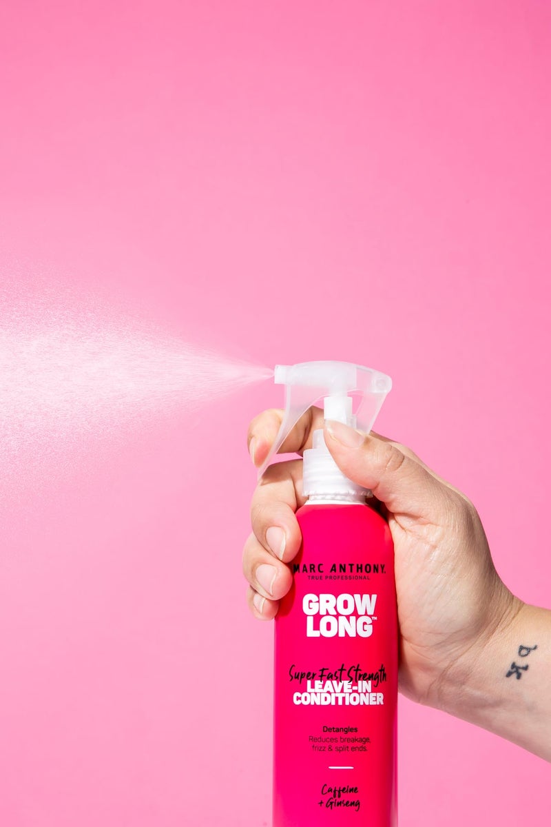 Marc Anthony Leave-In Conditioner Spray & Detangler, Grow Long Biotin - Anti-Frizz Deep Conditioner For Split Ends & Breakage - Vitamin E, Caffeine & Ginseng for Curly, Dry & Damaged Hair - Image 3