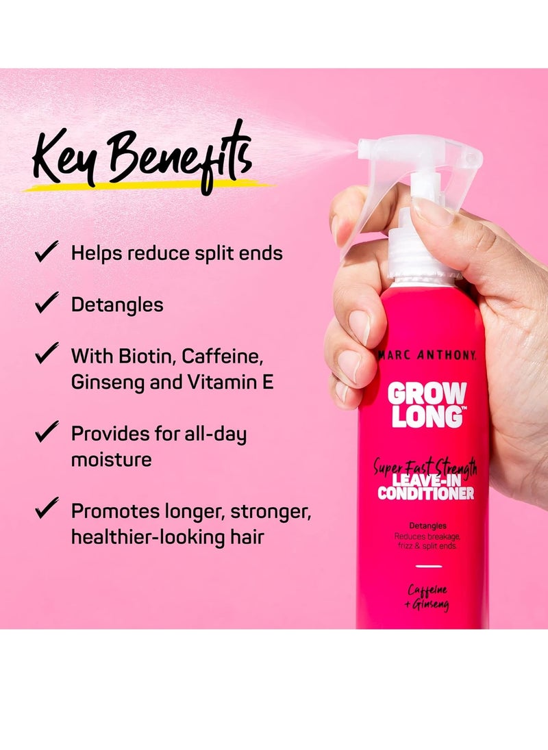MARC ANTHONY - Marc Anthony Leave-In Conditioner Spray & Detangler, Grow Long Biotin - Anti-Frizz Deep Conditioner For Split Ends & Breakage - Vitamin E, Caffeine & Ginseng for Curly, Dry & Damaged Hair - Image 1