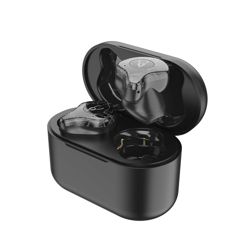 Sabbat BT Earphone Wireless Bluetooth 5.0 Headset with Charging Case IP5 Waterproof - Ergonomic Secure Fit Fitness Earphones with Noise Cancellation for Hands-Free Calls - Image 1