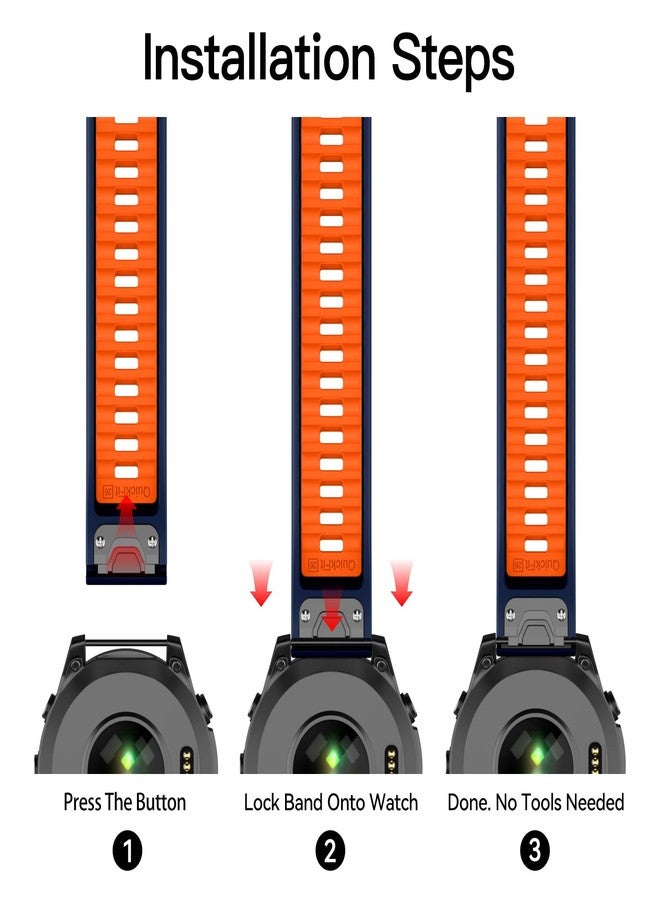 OVERSTEP Strap for Fenix 8 51mm, Soft Silicone Replacement Band for Epix Pro 51mm,Fenix 5X Plus,Fenix 6X Pro,Fenix 7X Pro,D2 bravo,Quaitx3. - Image 5