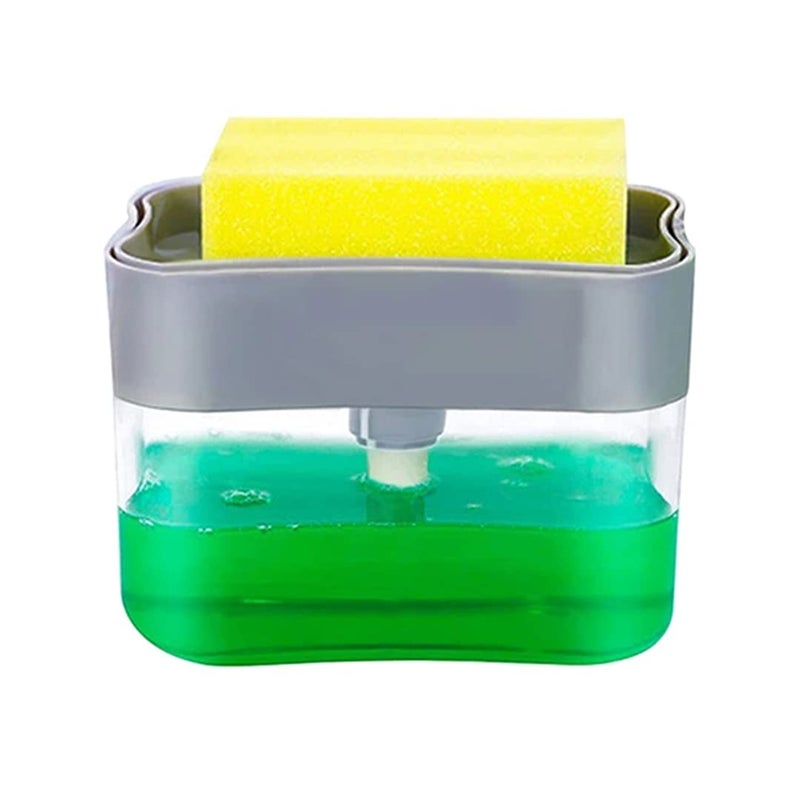 Sulfar Liquid Soap Dispenser on Countertop with Sponge Holder for Pet - Image 1