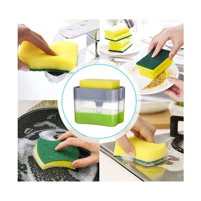 Sulfar Liquid Soap Dispenser on Countertop with Sponge Holder for Pet - Image 4