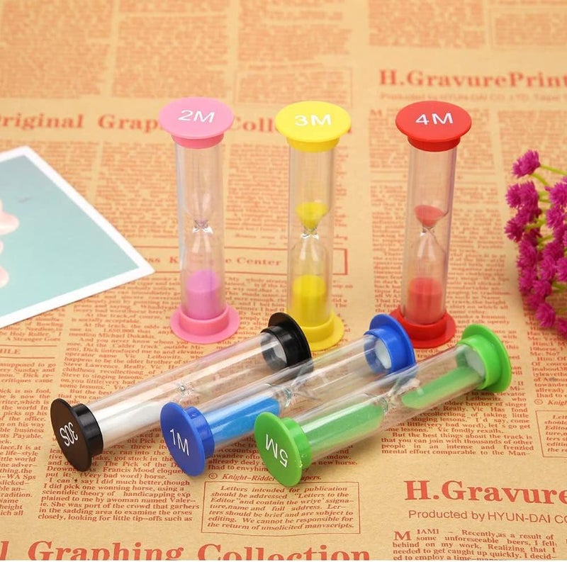 MATSON Sand Timer for KidPlastic Hourglass Sand Glass Toy Sand Clock 30sec 1min 2mins 3mins 5mins 10mins for Kitchen Office School and Brushing Teeth 6 PCS - Image 4