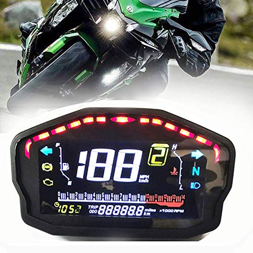 SAMDO Universal Motorcycle Speedometer Odometer Tachometer 14000 RPM 199 Kph Mph Motorcycles Refit Water Temperature Gauge VA Realcolor - Image 1
