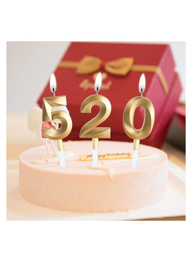 GOLDEDGE 3D Shape Birthday Cake Candles Gold Glitter Birthday Candles Decorative Decoration for Birthday Anniversary Wedding Party Graduation Party (6) - Image 4