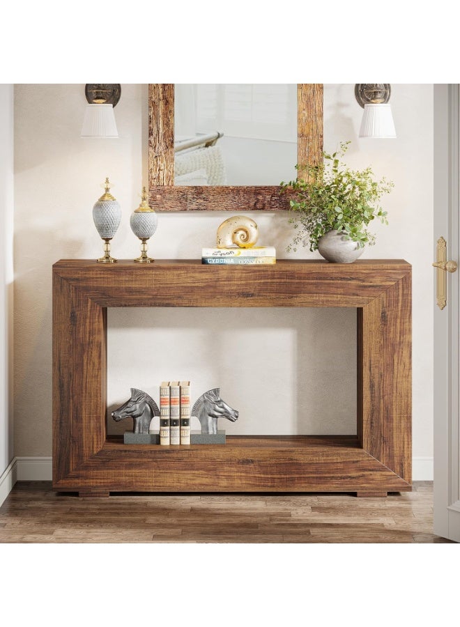 Chulovs 160cm Farmhouse Console Table with Storage, Couch Behind Sofa Table, Long Entryway Sofa Console, Narrow Hallway Stand for Living Room & Entryway - Image 2