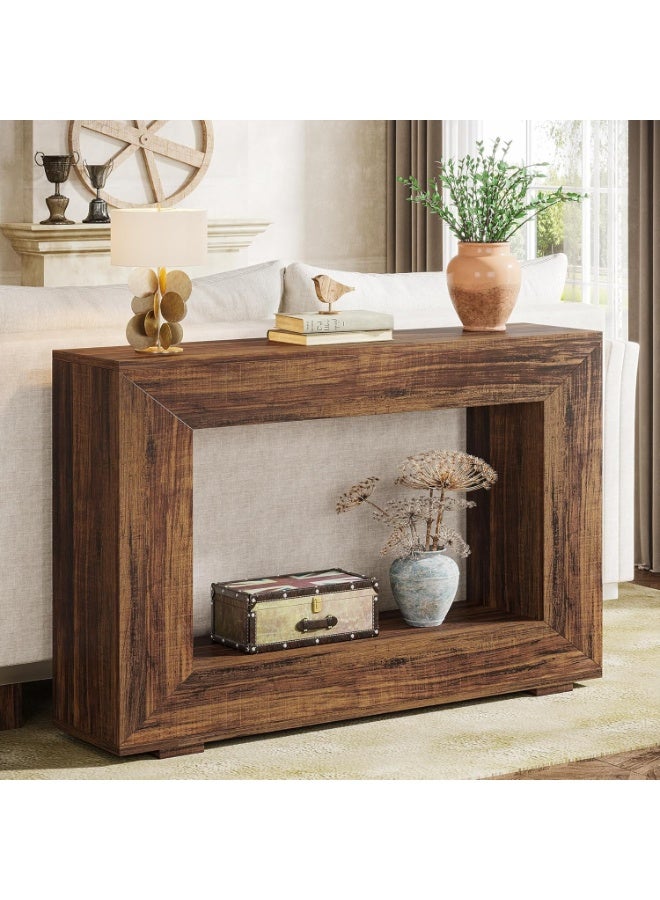 Chulovs 160cm Farmhouse Console Table with Storage, Couch Behind Sofa Table, Long Entryway Sofa Console, Narrow Hallway Stand for Living Room & Entryway - Image 4