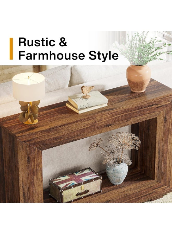 Chulovs 160cm Farmhouse Console Table with Storage, Couch Behind Sofa Table, Long Entryway Sofa Console, Narrow Hallway Stand for Living Room & Entryway - Image 5