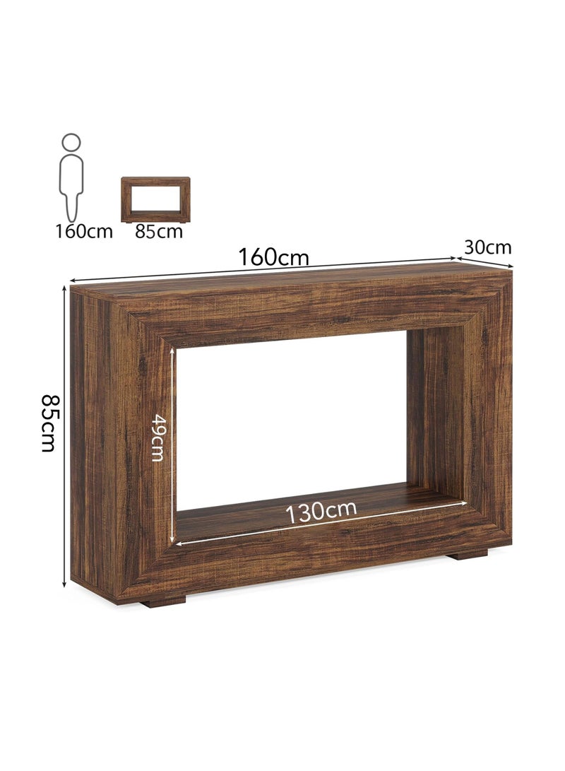 Chulovs 160cm Farmhouse Console Table with Storage, Couch Behind Sofa Table, Long Entryway Sofa Console, Narrow Hallway Stand for Living Room & Entryway - Image 3