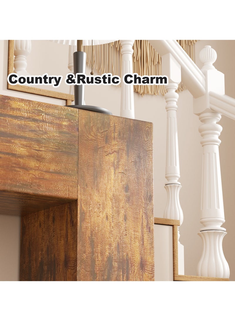 تشولوفز طاولة كونسول ريفية بطول 160 سم مع مساحة تخزين - حامل رفيع للمدخل/الممر، مثالية خلف الأريكة لغرفة المعيشة والمدخل - Image 5