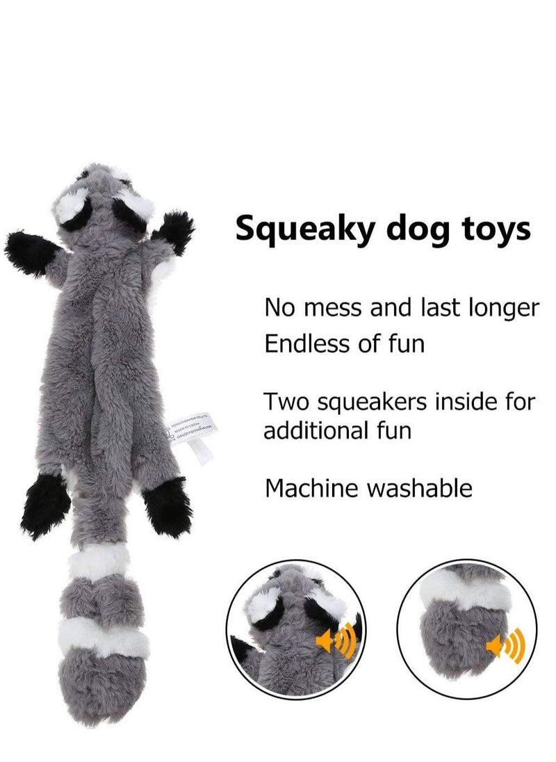 SYOSI - Stuffingless Dog Toy Squirrel Squeaky Plush Chew for Small Medium Dogs 2 Pack 45cm - Image 1