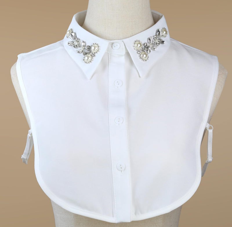 Joyci Crystal Pearl fake collar Peterpan fake collar half-shirt Dickey - Image 3