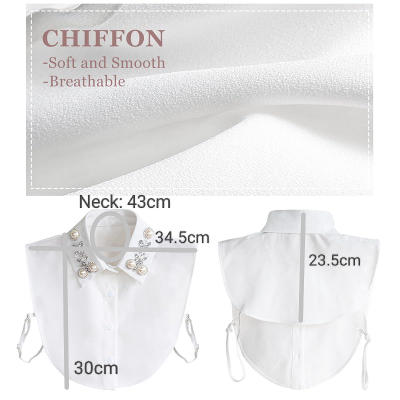 Joyci Crystal Pearl fake collar Peterpan fake collar half-shirt Dickey - Image 4