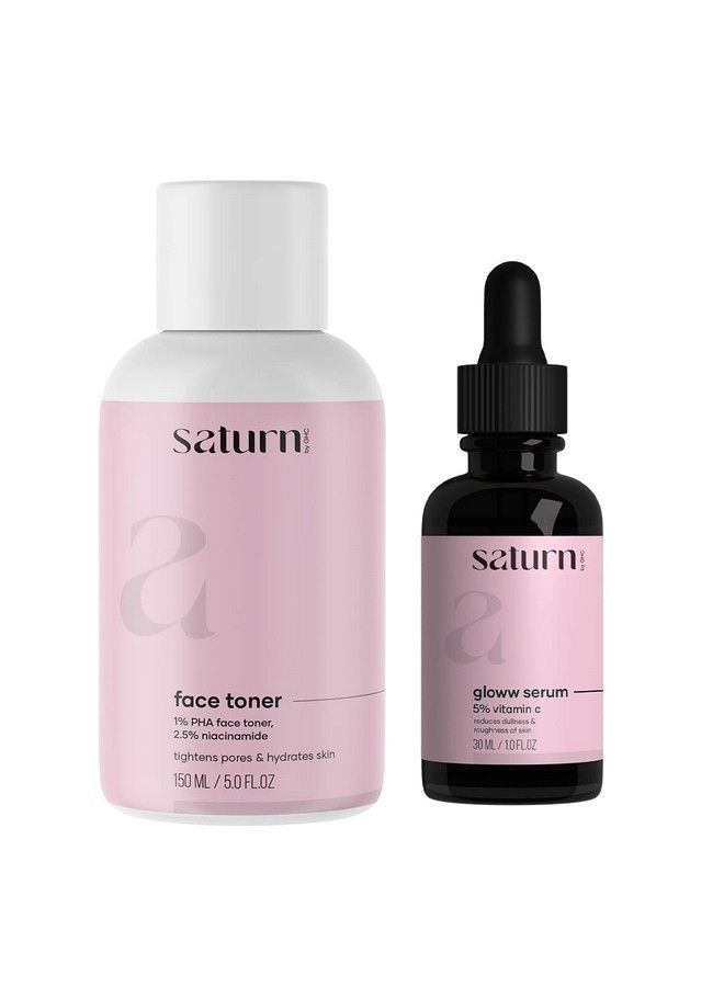 Saturn by GHC سيروم جلوي سكين (30 مل) و تونر للوجه (150 مل) مدعوم بالريتينول و PHA لتوهج البشرة وشد المسام وتقليل البقع الداكنة (عبوة مكونة من 2)  - Image 2