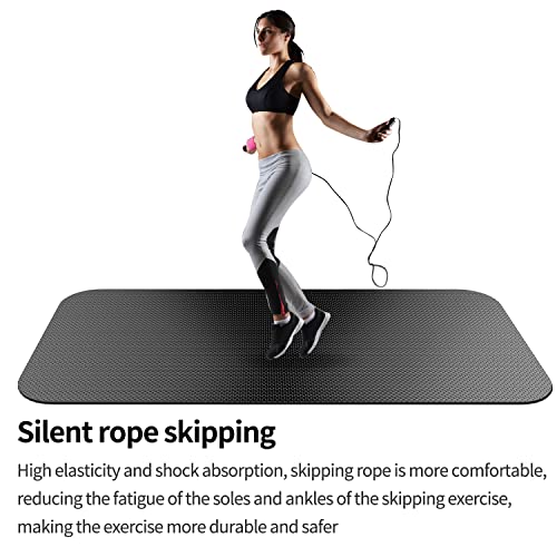 TONINT Large Exercise Mat, Equipment Mat,Treadmill Bike Workout Mats for Home Gym Flooring Rubber Mat Fitness Yoga Cardio Weightlifting, Jump Rope, Non-slipping, 2.65-Feet x 7-Feet - Image 5