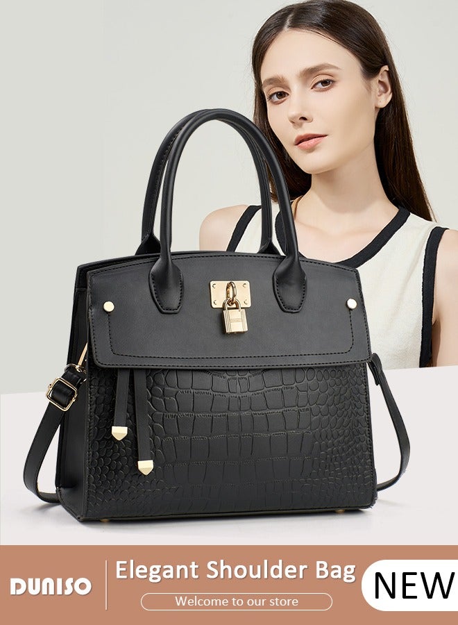 DUNISO Women's Fashion Handbag Faux Leather Crossbody Bag For Women Large Capacity Tote Bags Top Handle Satchel Fashionable Travel Shoulder Bag For Ladies  - Image 1