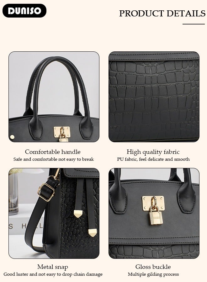 DUNISO Women's Fashion Handbag Faux Leather Crossbody Bag For Women Large Capacity Tote Bags Top Handle Satchel Fashionable Travel Shoulder Bag For Ladies  - Image 2