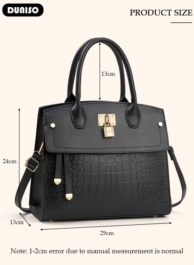 DUNISO Women's Fashion Handbag Faux Leather Crossbody Bag For Women Large Capacity Tote Bags Top Handle Satchel Fashionable Travel Shoulder Bag For Ladies  - Image 4
