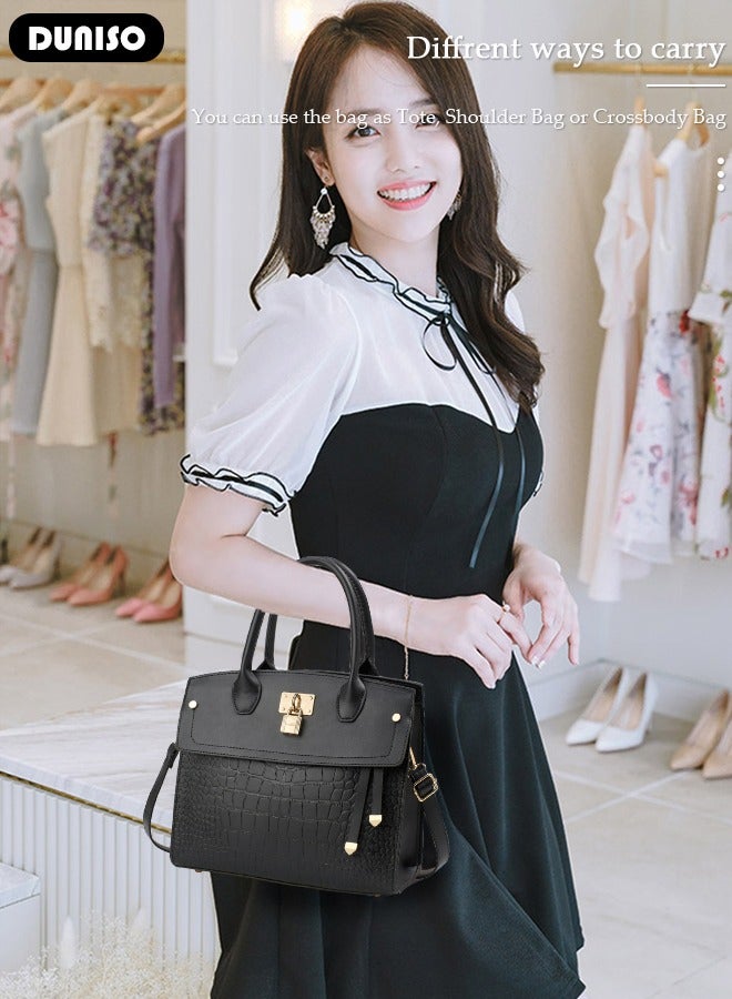 DUNISO Women's Fashion Handbag Faux Leather Crossbody Bag For Women Large Capacity Tote Bags Top Handle Satchel Fashionable Travel Shoulder Bag For Ladies  - Image 5