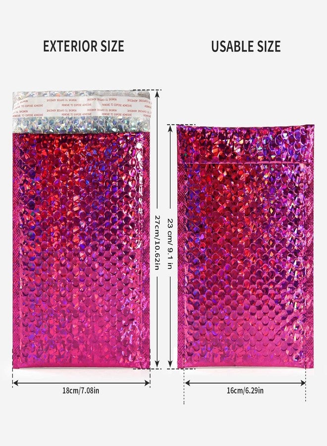 Ech.Apr 30 PCS 7 x 11 Inch Holographic Mailer, Mailing Envelopes Bubble Padded, Poly Bubble Mailers Padded Envelope Waterproof, Self Sealing Cushion Envelopes for Mailing Packing Shipping (Red) - Image 2