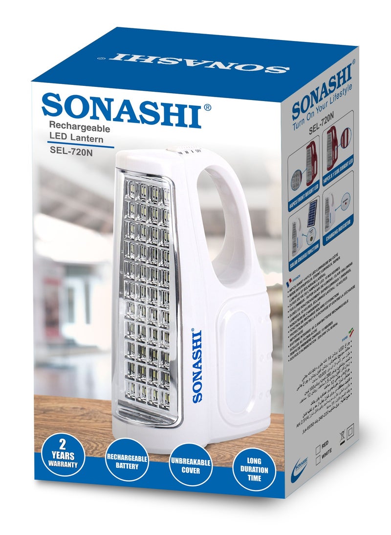 SONASHI - Rechargeable Emergency Lantern  Bright LED Light Side Bright Light with Builtin Battery and Charge Indicator  Solar Charing Function with Working Time 12 Hours  Perfect for Outdoors SEL-720N White - Image 1