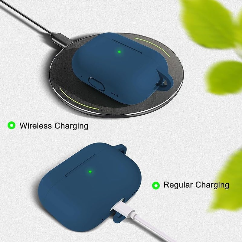 Woyinger for AirPods Pro 2 Case with Cleaner Kit, Compatible with Airpods Pro 2nd/1st Generation Case (USB-C Cable) with Keychain for Women and Men,Sapphire Blue - Image 3