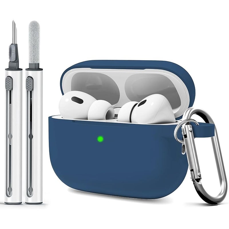 Woyinger for AirPods Pro 2 Case with Cleaner Kit, Compatible with Airpods Pro 2nd/1st Generation Case (USB-C Cable) with Keychain for Women and Men,Sapphire Blue - Image 1