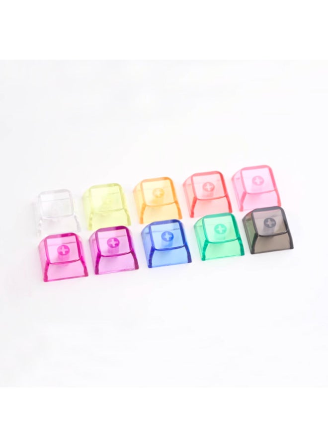 Highly Transparent Translucent Multi-color Customized Mechanical Keyboard Keycaps PC Material XDA Height 9.3mm Glossy Keycaps-Color:pc Yellow Transparent Keycap - Image 3