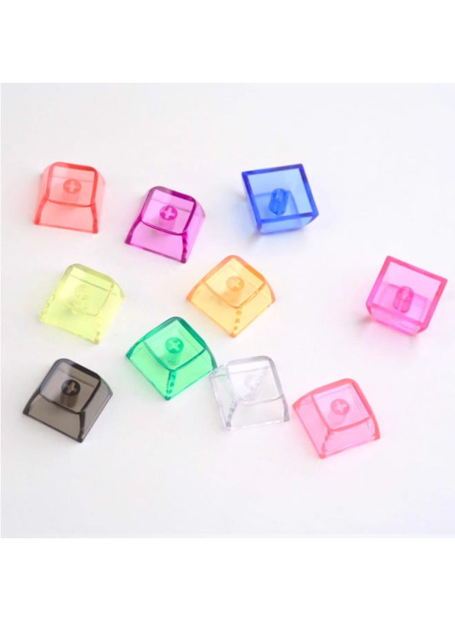 Highly Transparent Translucent Multi-color Customized Mechanical Keyboard Keycaps PC Material XDA Height 9.3mm Glossy Keycaps-Color:pc Yellow Transparent Keycap - Image 5