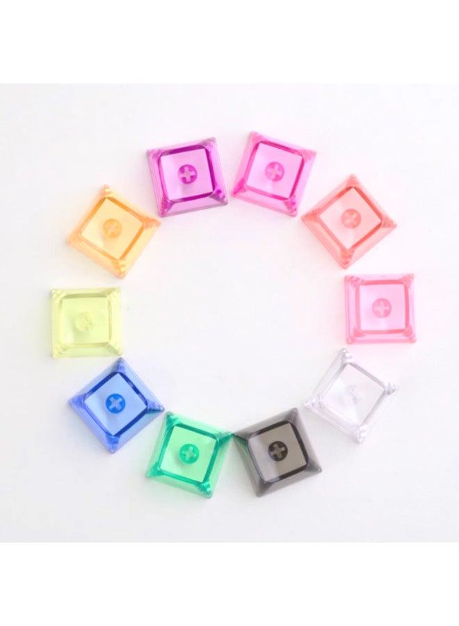Highly Transparent Translucent Multi-color Customized Mechanical Keyboard Keycaps PC Material XDA Height 9.3mm Glossy Keycaps-Color:pc Yellow Transparent Keycap - Image 2